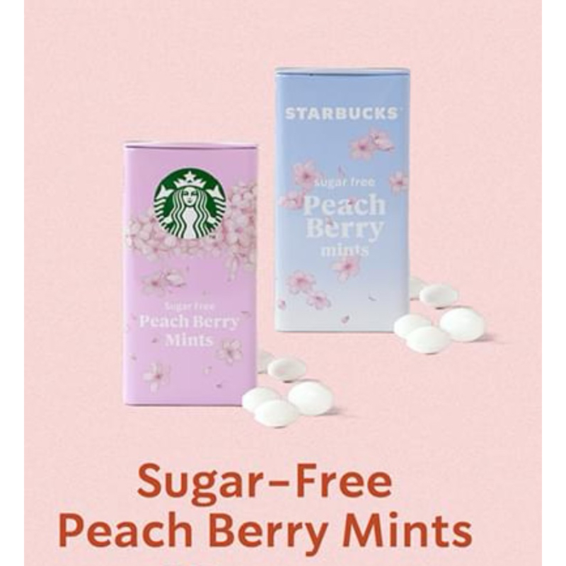 Starbucks sugar free peach berry mint ลูกอม