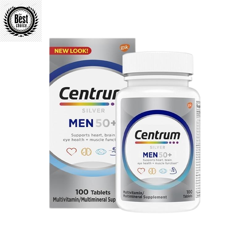 Centrum Silver Multivitamin 50+ Men 100 Tablets Multimineral USA