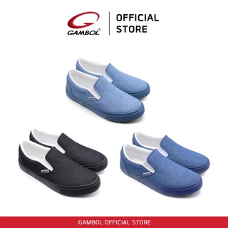 GAMBOL แกมโบล รองเท้าผ้าใบยีนส์สลิปออนชายหญิง รุ่น GB82134 Size 40-44