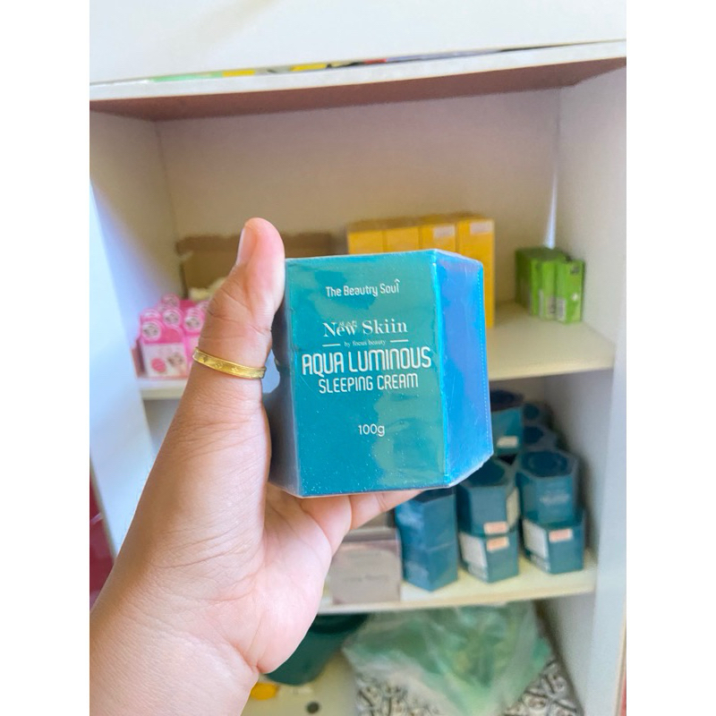 (ถูกที่สุด)นิว สกิน อควา ลูมินัส สลีปปิ้งครีม 100 กรัม (New Skiin Aqua Luminous Sleeping cream)