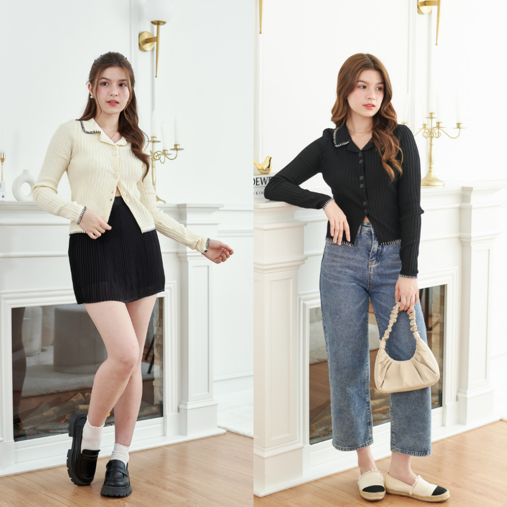 Amory Knit Top เสื้อไหมพรมแขนยาว Miladi