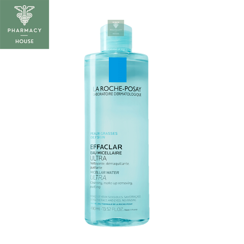 La Roche Posay Effaclar Micellar Water Oily Skin 400 ml.  (( ขวดสีเขียว ))