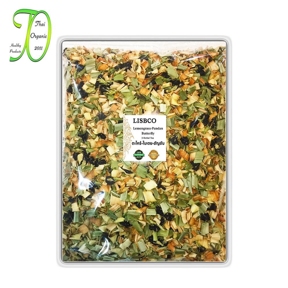 ชาตะไคร้ ใบเตย อัญชัน 100 กรัม Lemongrass Pandan Butterfly Herbal Tea 100 g. Grade AA+ ชาเพื่อสุขภาพ