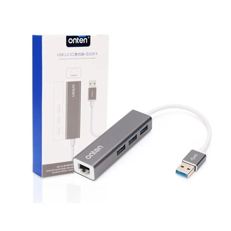 Onten USB 3.0 To 3 Port Hub with Gigabit Ethernet Adapter รุ่นOTN-5220 (ของแท้ประกันศูนย์)