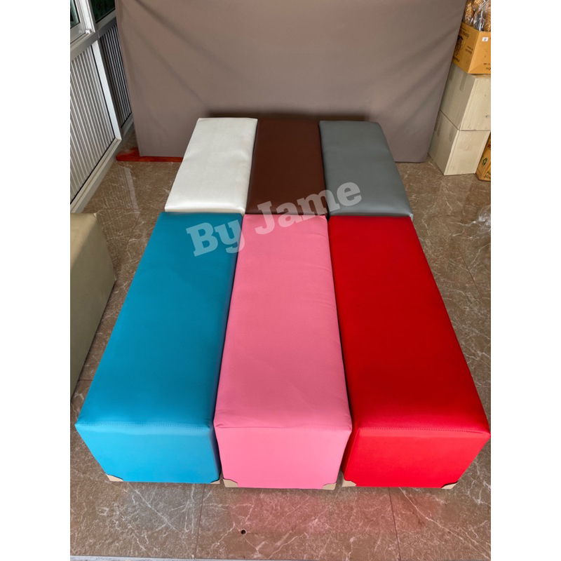 โซฟาสตูลยาว 2ที่นั่งเบาะนั่งหุ้มหนังขนาด 100cm พร้อมส่งประกอบสำเร็จ