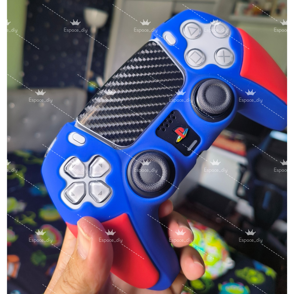 ps5,ps5slim สติ๊กเกอร์Touchpad จอย ps5 เคฟล่าด้าน,เคฟล่าเงา ฉ่ำๆ เกดติดรถยนตร์
