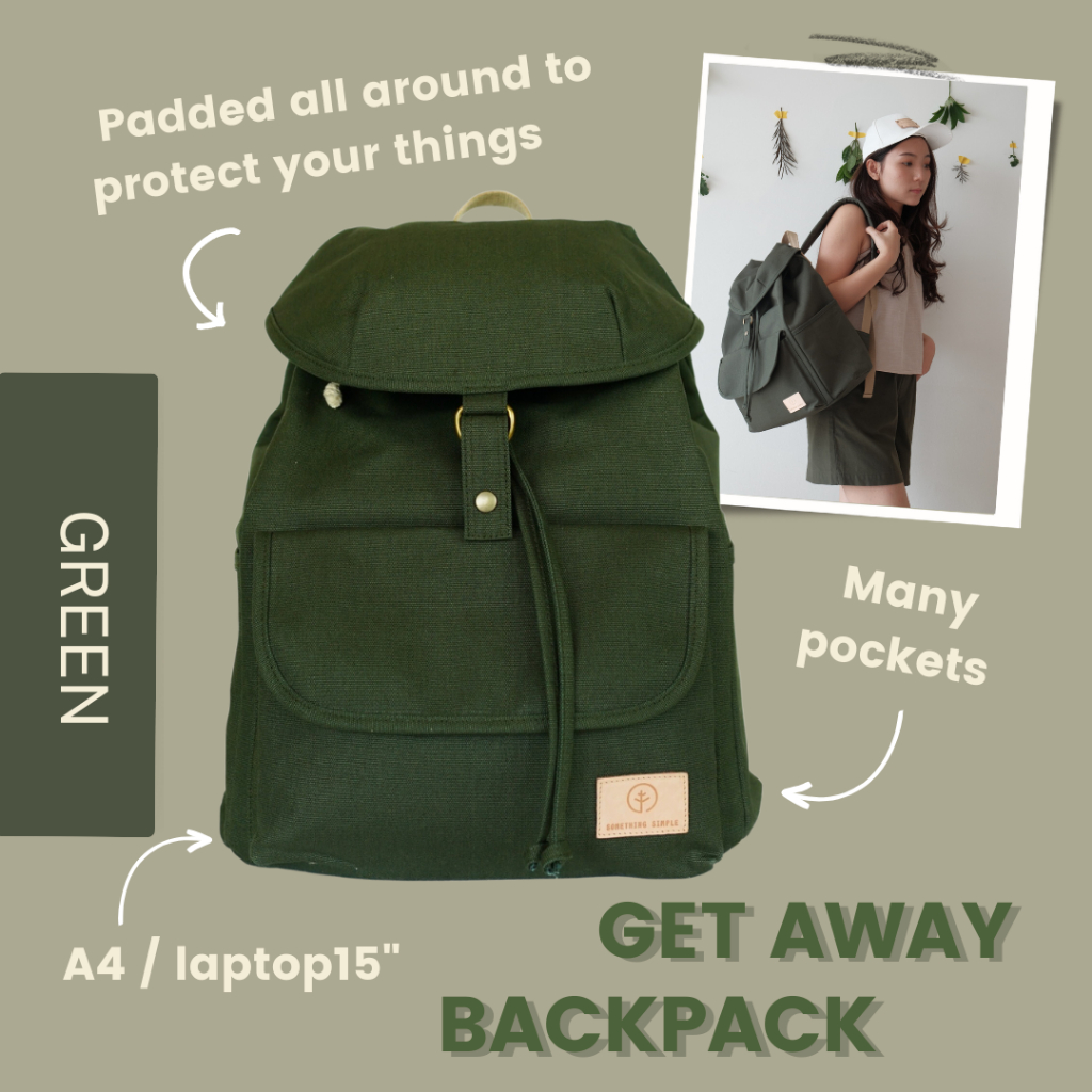 กระเป๋าเป้ผ้าแคนวาส รุ่น GET AWAY backpack - Something Simple