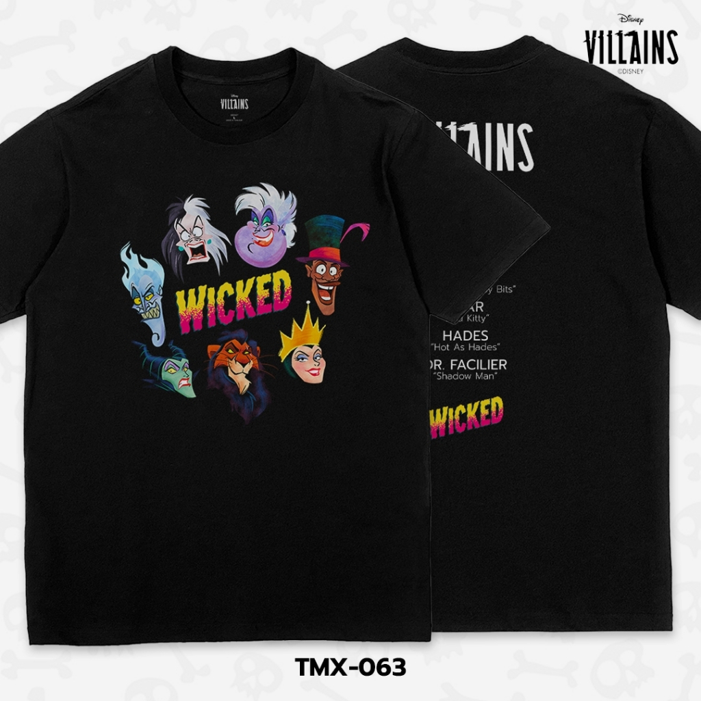 Power 7 Shop เสื้อยืดการ์ตูน "Villains" ลิขสิทธิ์แท้ DISNEY (TMX-063)
