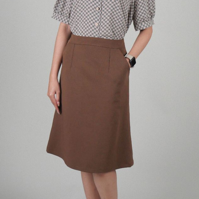 กระโปรง กระโปรงทรงเอ 2 กระเป๋า ผ้าโรเชฟ ไซส์ S,M,L,XL,2XL,3XL,4XL, 5XLความยาว 24 นิ้ว skirt