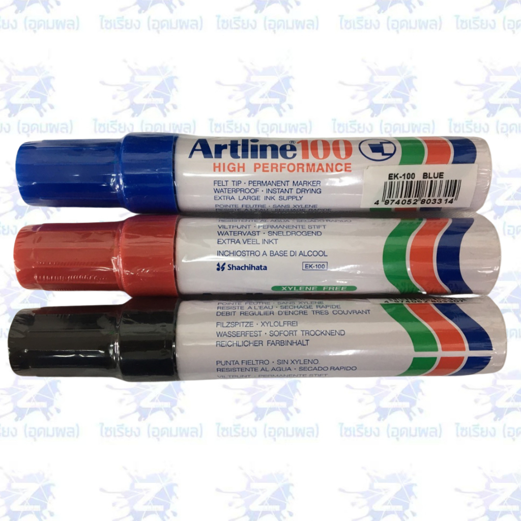ปากกามาร์คเกอร์ Artline 100 รุ่น EK-100 ชนิดหัวตัด Permanent Marker EK-100