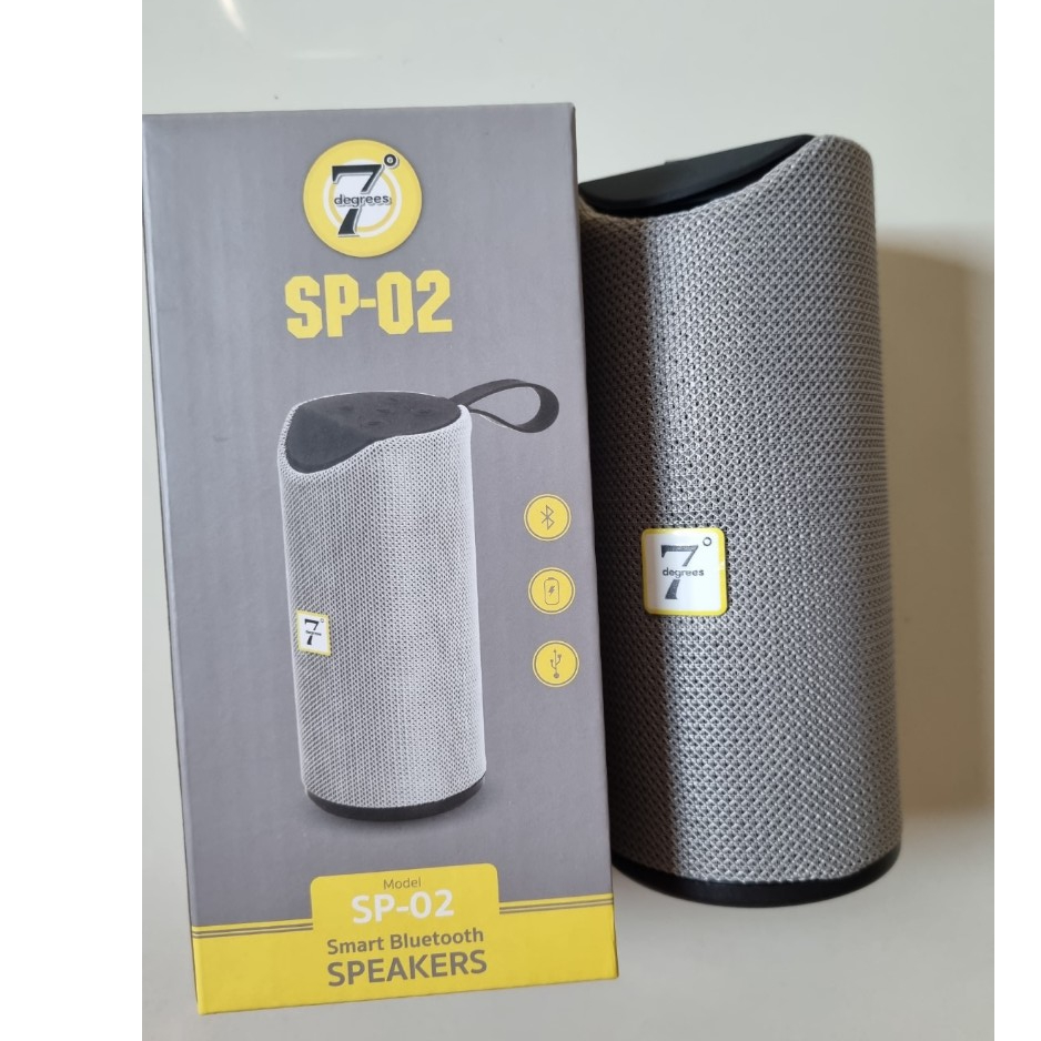 ลำโพง บลูทูธ ฟังเพลง เล่นเกม  7Degrees รุ่น SP-02 ขนาดเล็ก พกพา สินค้าใหม่ พร้อมส่ง สีเทา Smart Wireless Speakers