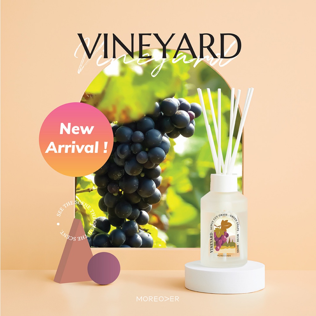 Vineyard : Moreover Reed Diffuser Room Perfume ก้านไม้หอมกระจายกลิ่น น้ำหอมบ้าน ก้านไม้หอม น้ำหอมปรับอากาศ
