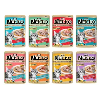🔥 ยกลัง 48 ซอง 🔥 Nekko Cat Food อาหารเปียกแมว เน็กโกะ 70 g. x 48 สูตรลูกแมว แมวโต รสทูน่า ไก่ แซลมอน
