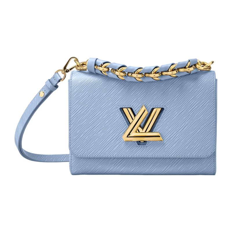 Louis Vuitton แท้ 100% กระเป๋าผู้หญิง Twist MM cowhide twist lock buckle กระเป๋าสะพาย crossbody M21721