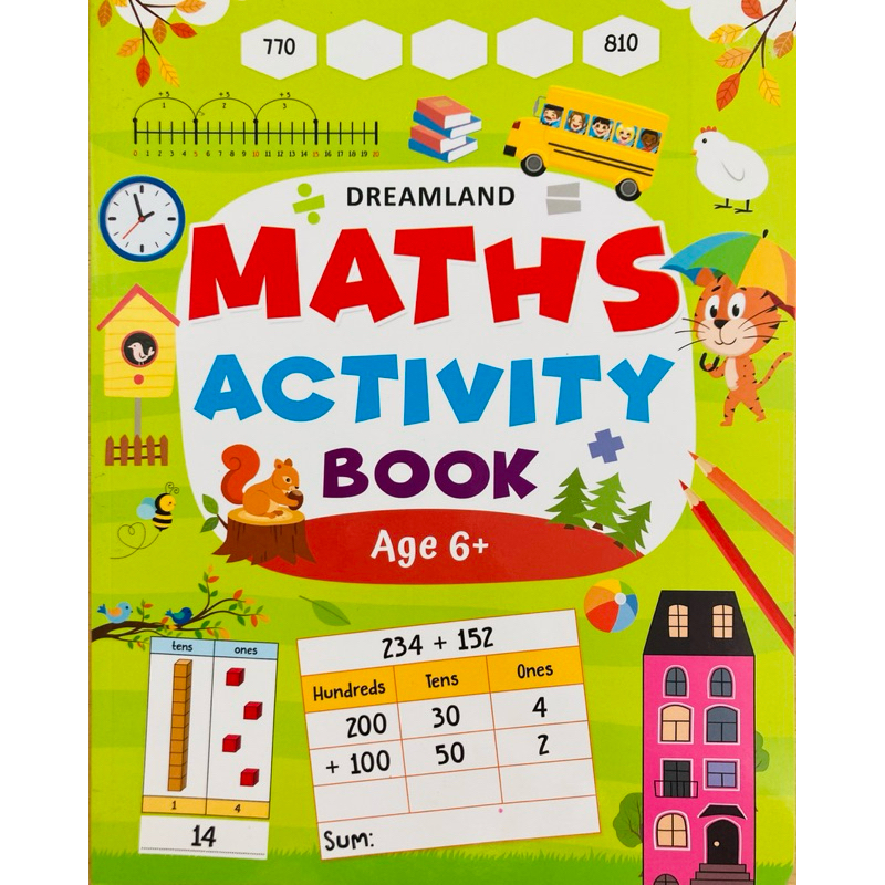 ( Age6 - 8) Maths Activity Book for Children สมุดกิจกรรมเสริมทักษะคณิตศาสตร์สำหรับเด็ก  แบบฝึกหัดเลข (พร้อมส่ง จากไทย)