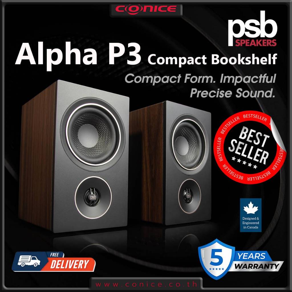 PSB Alpha P3 Compact Monitor Speakers ลำโพงบุ๊คเชลล์ 2ทาง
