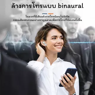 TWS HK-6 หูฟังไร้สาย บลูทูธ 5.3 จอแสดงผล LED พร้อมเคสชาร์จไร้สาย ควบคุมแบบสัมผัส ไมโครโฟนในตัว สีคริสตัลใส หูฟังกีฬา
