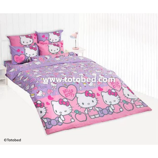 TOTO ผ้าปูที่นอนครบเซ็ต 3.5, 6 ฟุต (ไม่รวมผ้านวม) ❤️ลาย Hello Kitty ฮัลโหล คิตตี้ ลิขสิทธิ์แท้ TOTO 100%