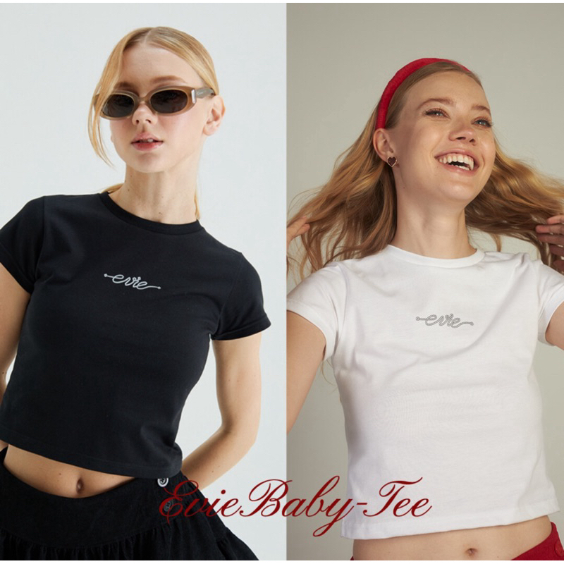 EVIE - Crop-T shirt เสื้อครอปรัดรูป