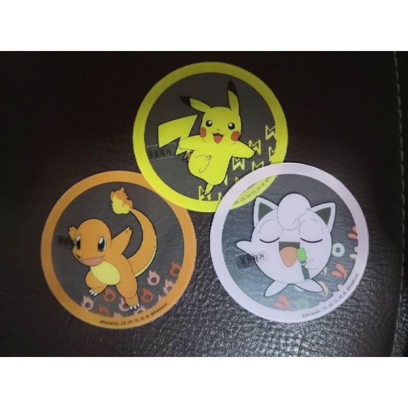 แผ่นรองแก้ว ที่รองแก้ว พลาสติก โปเกมอน Coasters​ pokemon ลายลิขสิทธิ์ pikachu ปิกาจู