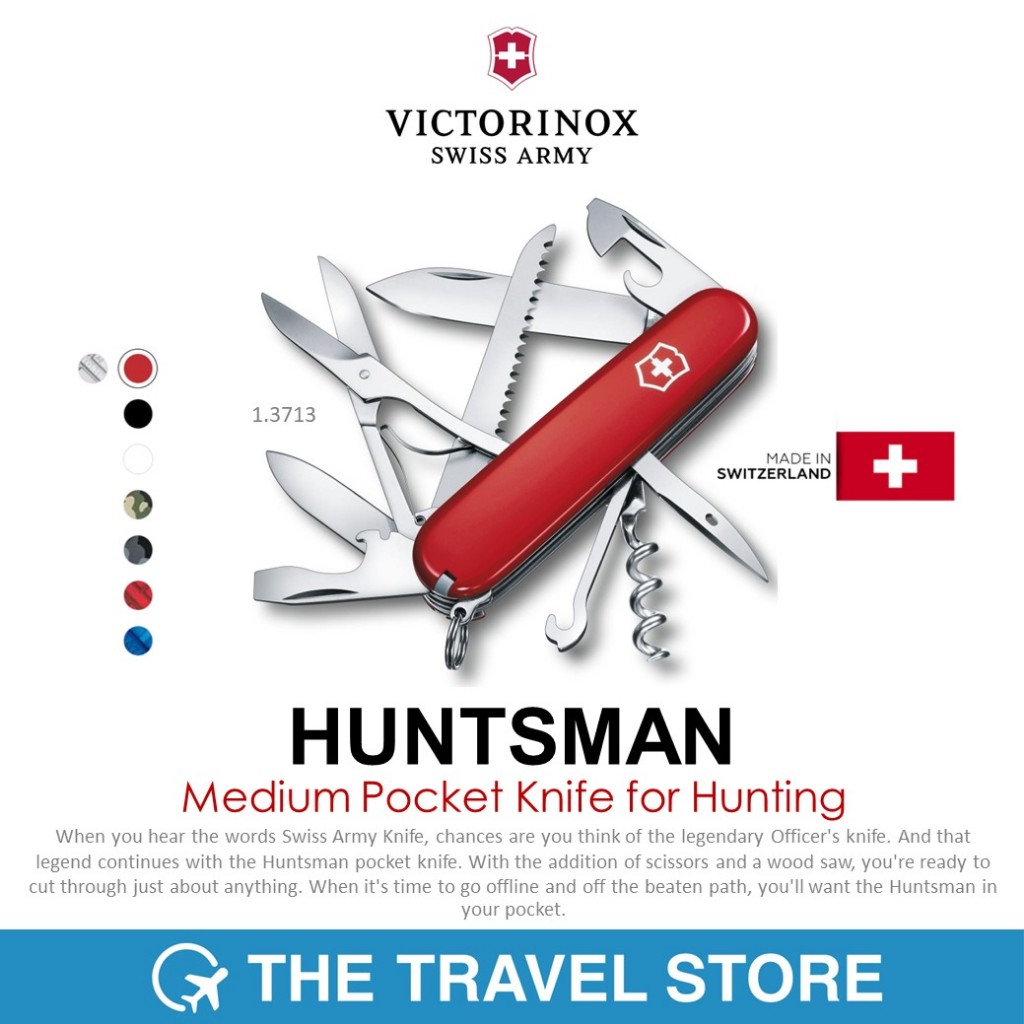 VICTORINOX Huntsman in red, 1.3713 มีดพับ มีดสวิส มีดพับสวิส 15 ฟังก์ชั่น