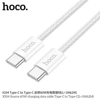 HOCO X104 สายชาร์จเร็ว สีพาสเทล Type-C to Type-C จ่ายไฟ PD 60W ยาว 1 เมตร / 2 เมตร สายชาร์จ TC to TC hc1