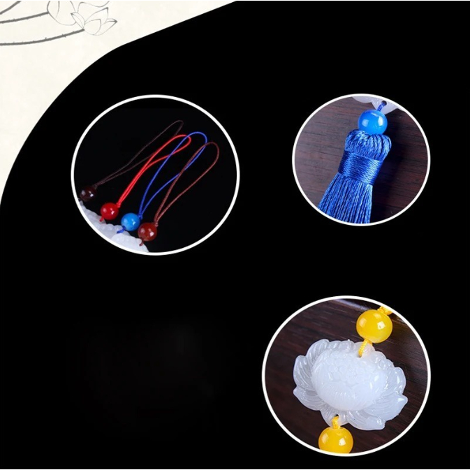 🍊🍊HP🍊🍊 จี้หยกสีขาว รูปดอกบัว สไตล์จีนโบราณ หรูหรา (พร้อมส่ง) - รูปที่ 5