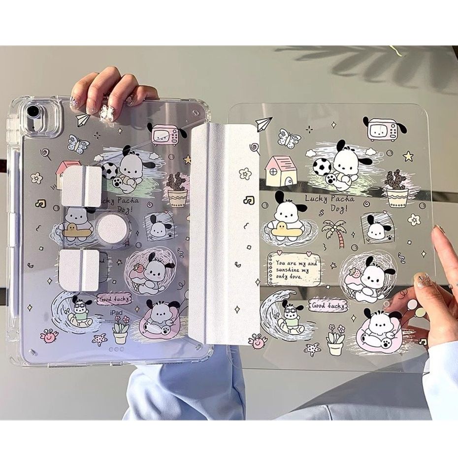 Crystal Glass Case for ipad เคสไอแพด air4/510.9 pro11 2020/2021/2022 gen7/8/9/10.2 gen10 10.9 2022เคสอะคริลิคฝาขุ่น COD
