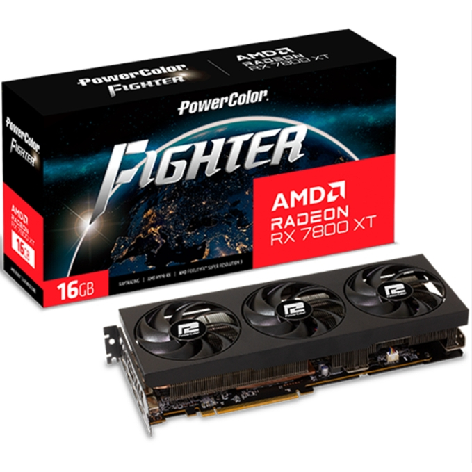 การ์ดจอ PowerColor Fighter AMD Radeon RX 7800 XT 16GB GDDR6 256-bit สินค้ารับประกัน 3 ปี