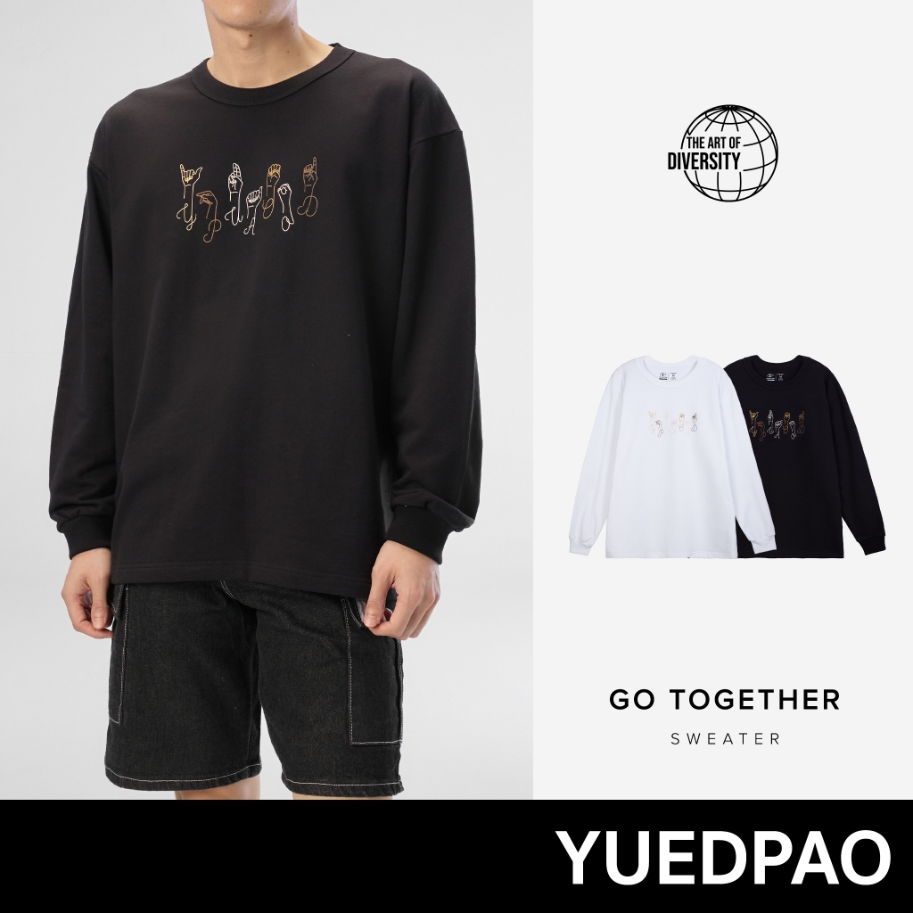 Yuedpao Sweater The Art of Diversity ผ้าหนายับยากรีดง่าย เสื้อยืดทรงหลวม เสื้อยืดเปล่า เสื้อสเวตเตอร์ Set Go Together