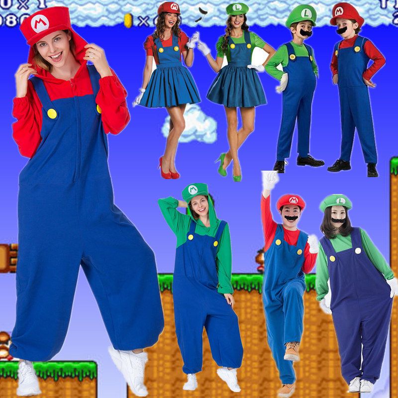 ⚡กรุงเทพฯ พร้อมส่ง⚡ ชุดมาริโอ Super Mario ชุดแฟนซี ชาย หญิง มาริโอ้ และ หลุยซ์ เอี๊ยมกระโปรง