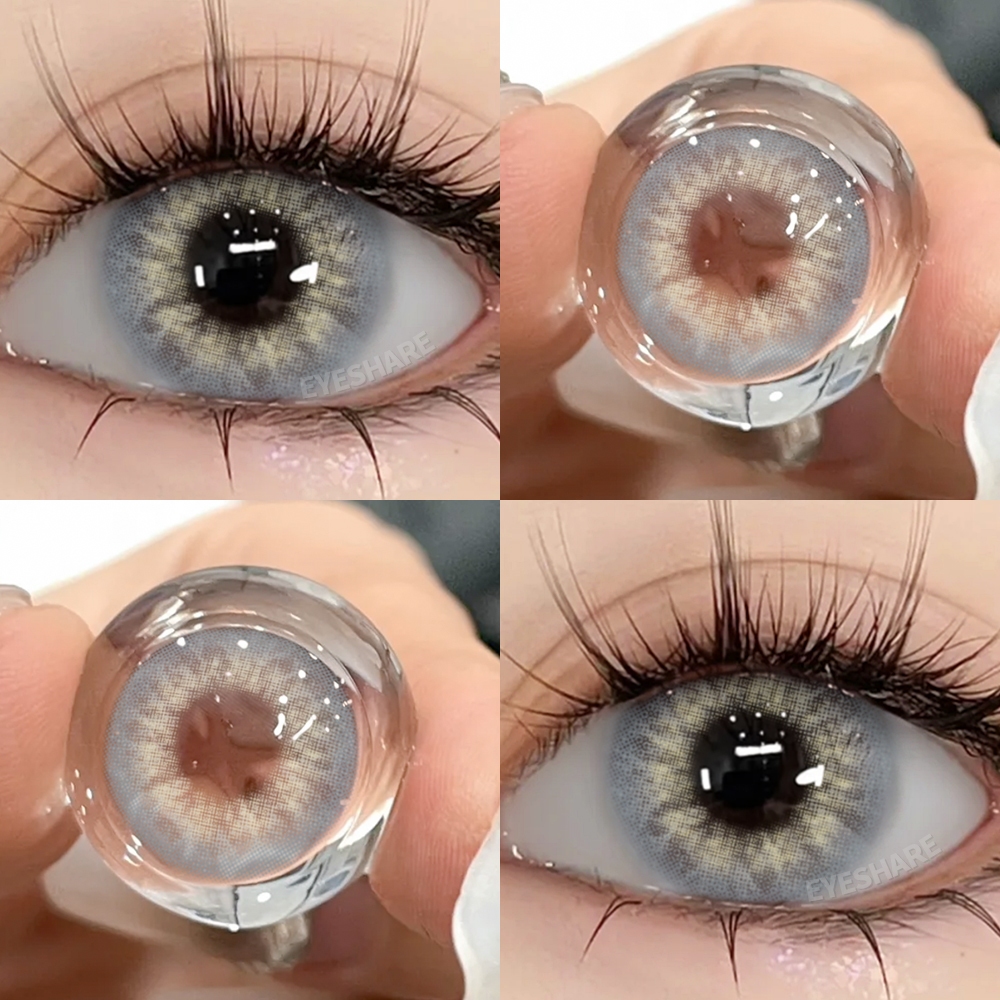 {COD}-คอนแทคเลนส์ TAYLOR สีน้ำตาล/เทา คอนแทคเลนส์สีมินิ 14.0 มม. 1 คู่ เลนส์ขายดีแห่งปี