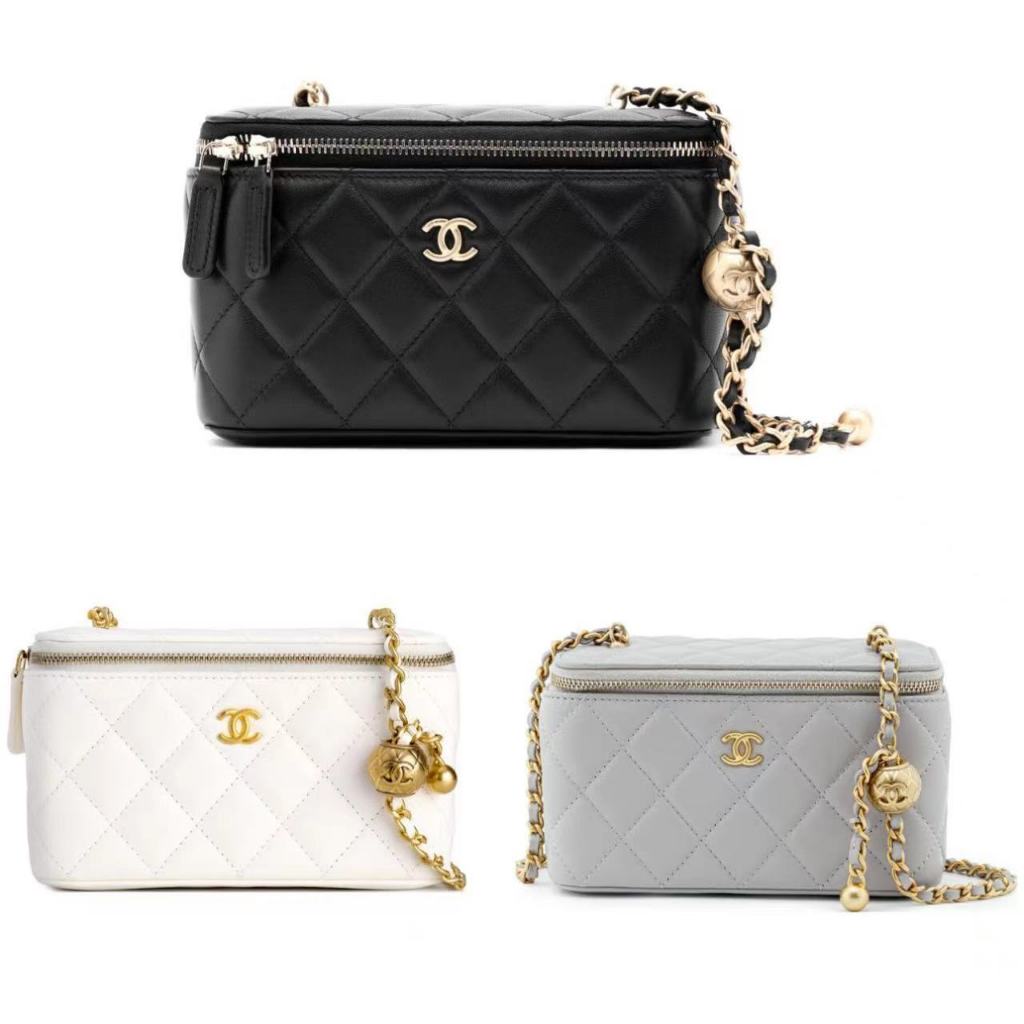 Chanel/Gold Ball Bag/Chain Bag/Box Bag/กระเป๋าเครื่องสำอาง/AP2303/แท้ 100%