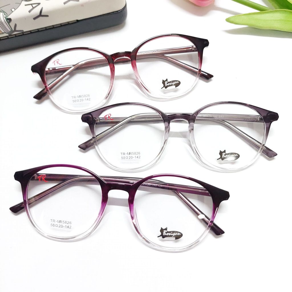 กรอบแว่น BOSIYAN รุ่น MR 5826 (สีทูโทน) งานTR90 กรอบแว่นสำหรับตัดเลนส์สายตา