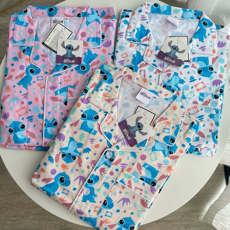 สินค้าใหม่ ชุดนอน สติช 𝓢𝓽𝓲𝓽𝓲𝓬𝓱 (รอบอก42“) ผ้าคอตตอนซาติน ลิขสิทธิ์แท้