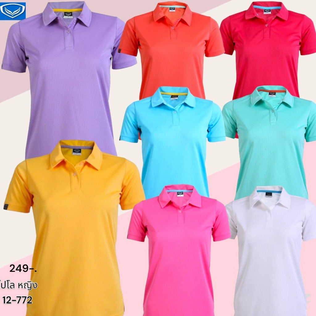 เสื้อโปโลหญิงแกรนด์สปอร์ต รหัสสินค้า : 012772เสื้อโปโลปกผ้าในตัวสีล้วน โทนสี พาสเทล
