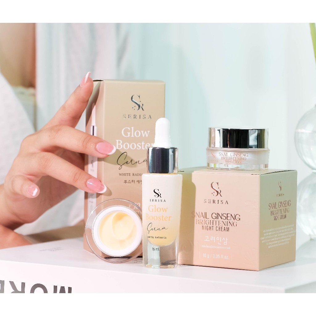 SERISA {คู่จิ้น} โสมเซริซ่า+เซรั่มโกลว์บูสเตอร์ (2ชิ้น) หน้าใส ผิวกระจก ผิวฉ่ำน้ำ อิ่มฟู หน้าเด็ก