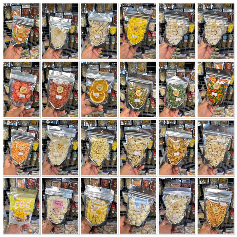 ขนมแฮมสเตอร์ ชูก้า แม่นเคระ กระรอก กระต่าย อกไก่ ไข่ป็อป ชีสอบแห้ง เต้าหู้ คุกกี้