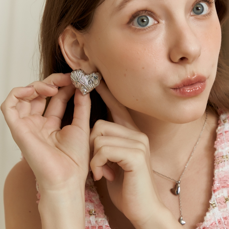 gemin. | #gmnheartchoco02 earrings (silver color) ต่างหูเท่านั้น