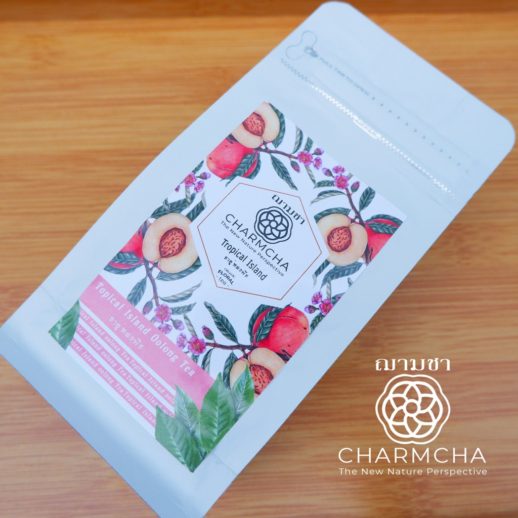 ชาอู่หลงพีช Tropical Islan ที่ยกพีชมาทั้งสวน โดยการอบหอมละมุนจากธรรมชาติ Tea Blends ชาดอกไม้ charmcha ฌามชา oolong tea - รูปที่ 7