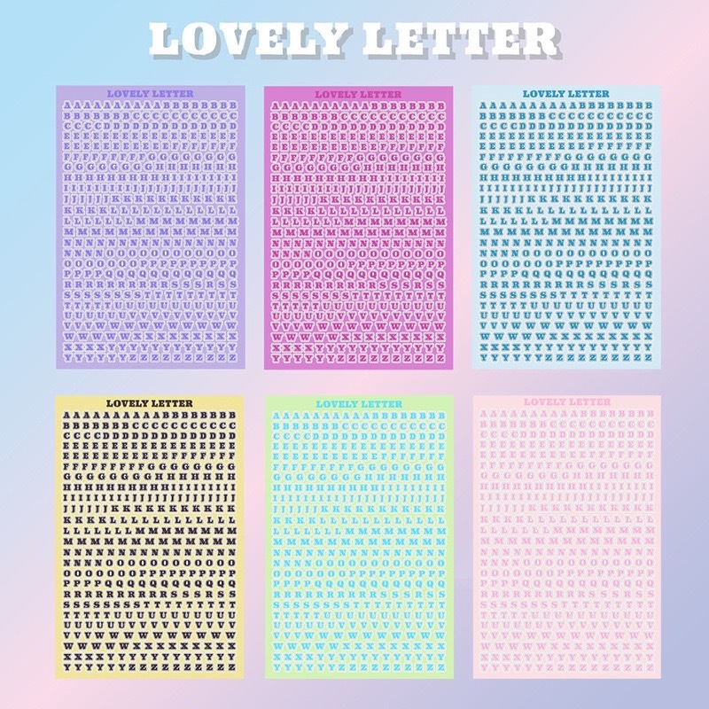 สติ๊กเกอร์ติดเล็บ,แก้ว,กรอบรูป ติดชิ้นงานต่างๆ ตัวอักษรABC DIY LOVELY LETTER GaLicici สูง6mm
