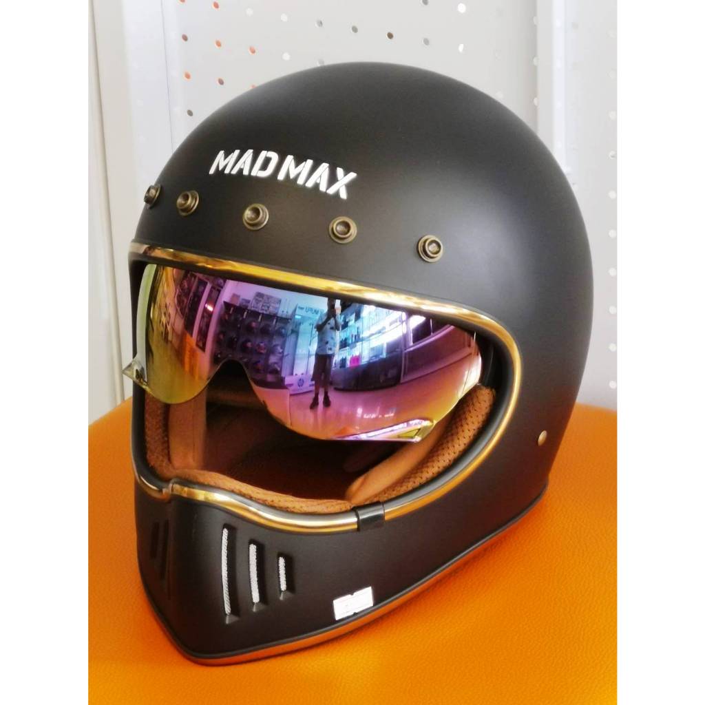 Altrax MadMax หมวกกันน็อค วินเทจ เต็มใบ ดำด้าน