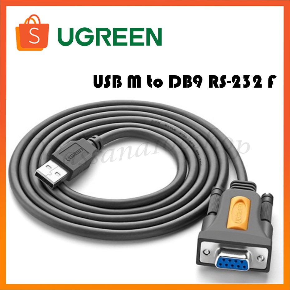 UGREEN USB M to DB9 RS-232 F Cable ยาว 1.5M อะแดปเตอร์สายเคเบิลหัวแปลง USB เป็น RS232 DB9 20201.