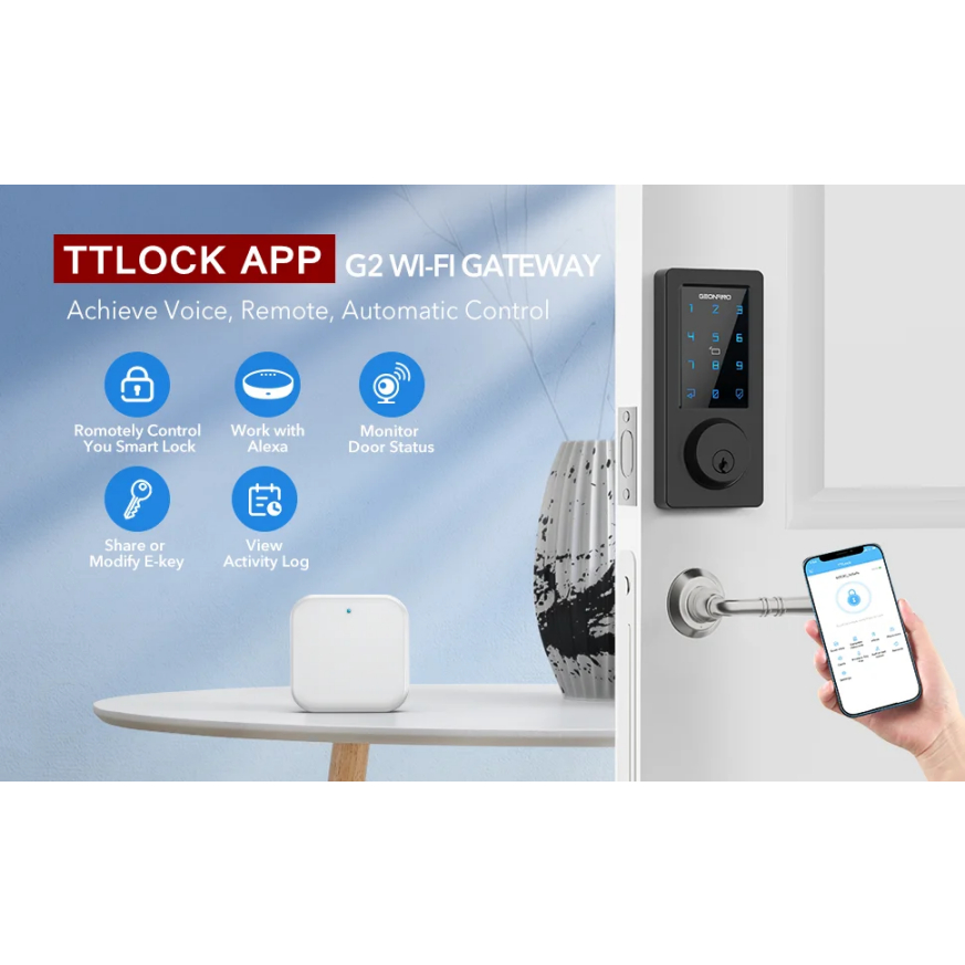 TTLock Smart Door Lock Gateway G2 Hub สำหรับประตูล็อคอัจฉริยะปลดล็อคผ่านเป็น Wi-Fi