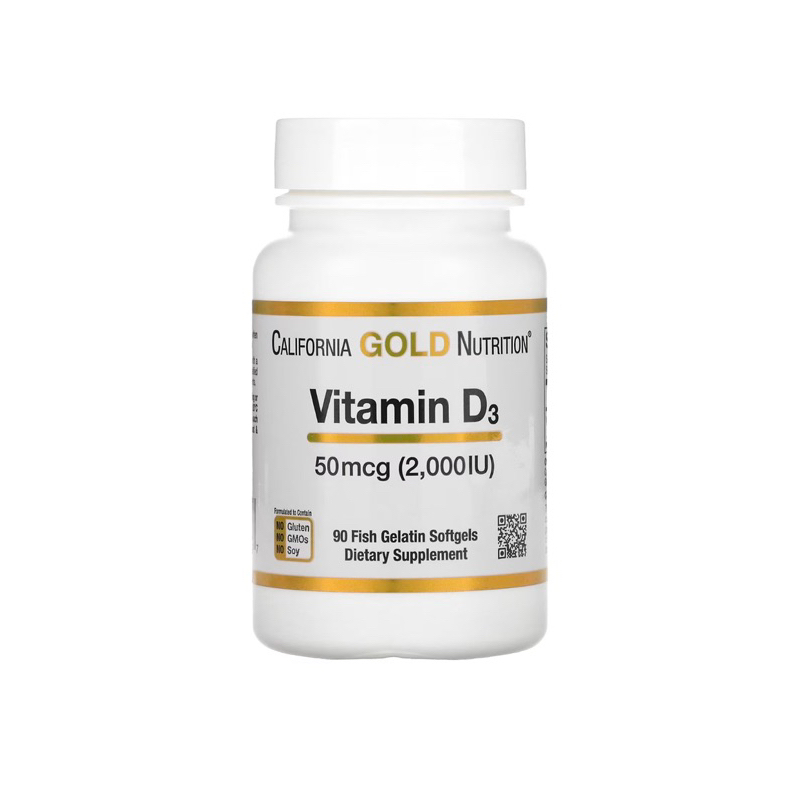 พร้อมส่ง🇺🇸California Gold Nutrition Vitamin D3 2000IU 90 Softgels วิตามินดี vitamin d exp. 10/2025