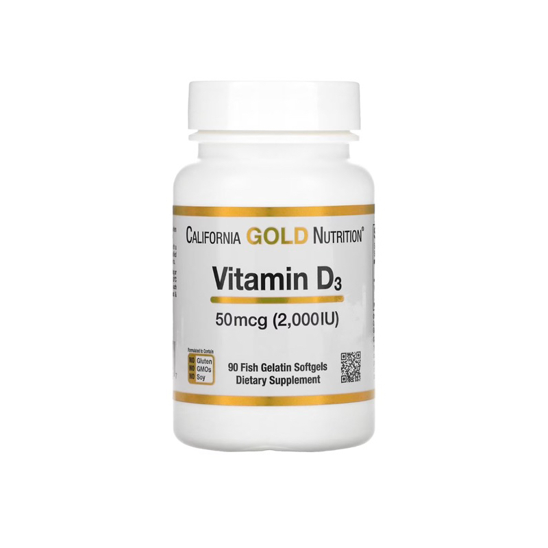 พร้อมส่ง California Gold Nutrition Vitamin D3 2000IU 90 Softgels วิตามินดี vitamin d exp. 10/2028