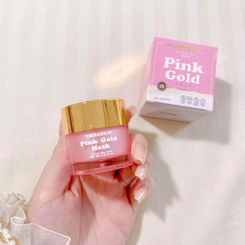 Pink Gold Mask พิงค์โกลด์มาส์ก THISASKIN ลดรอยดำรอยแดง ลดสิว สิวอักเสบ สิวอุดตัน หน้าขาวใส
