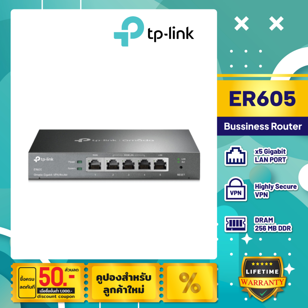 TP-LINK Omada Gigabit VPN Router รุ่น ER605