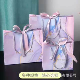 พร้อมส่ง ขายดี มี6โทนสี ถุงของขวัญ ลายหินอ่อน Marble หูหิ้วเชือก+ริบบิ้น ใส่ของขวัญ ผ้าขนหนู ของรับไหว้ ถุงรับไหว้