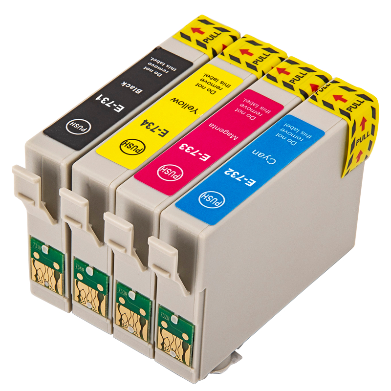[สต็อกประเทศไทย]4 Pack 73N BK C M Y Ink 73 for EPSON T0731N / T0731 + T0732N / T0732 + T0733N / T073